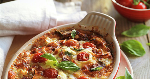 Capas de tomate y queso 